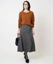 PJHCD09420 CHRISTIAN AUJARD Lサイズ(クリスチャン・オジャール Lサイズ) 【大きいサイズ/セットアップ対応】ラメジャージースカート ブラック