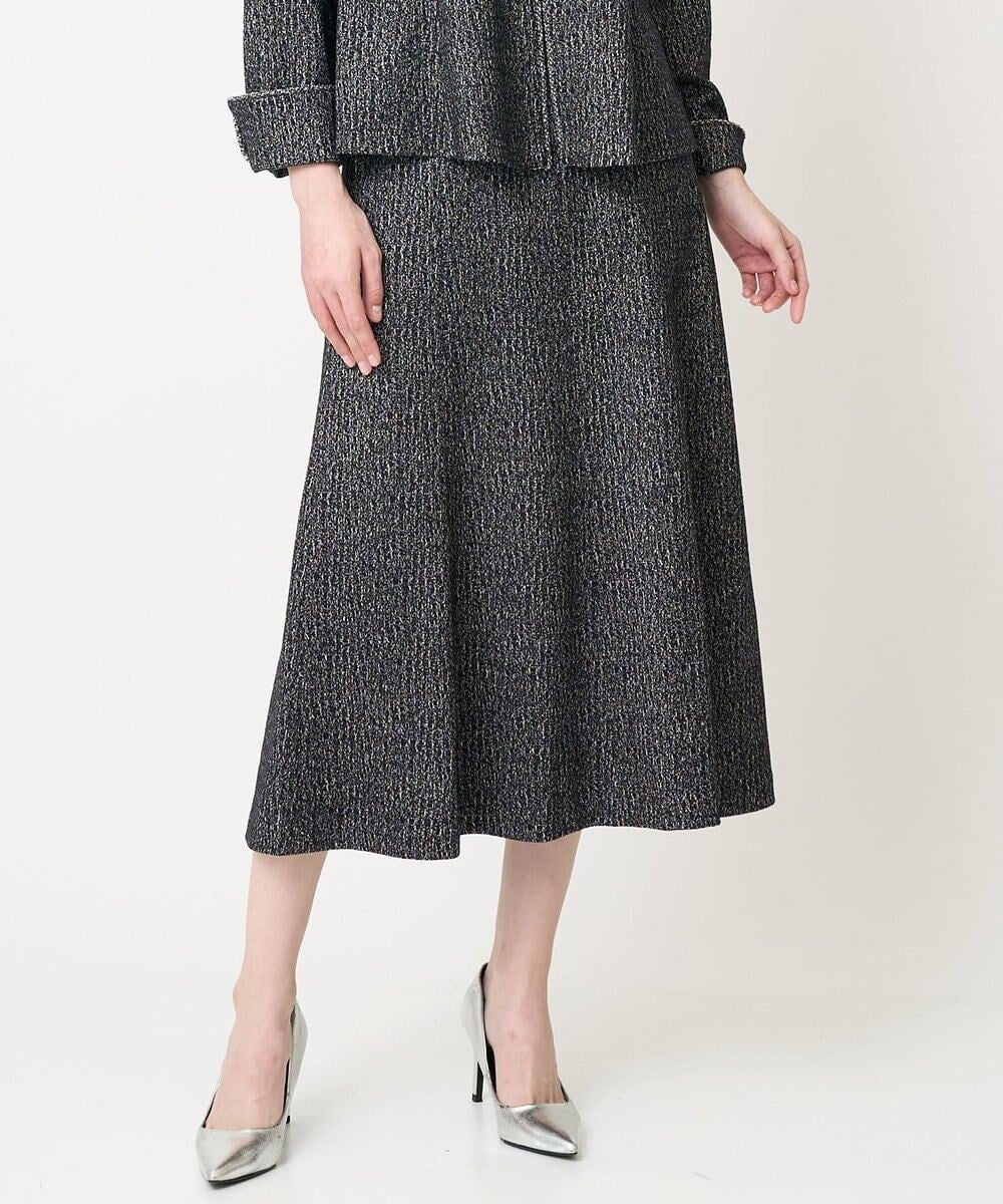 PJHCD09420 CHRISTIAN AUJARD Lサイズ(クリスチャン・オジャール Lサイズ) 【大きいサイズ/セットアップ対応】ラメジャージースカート ブラック