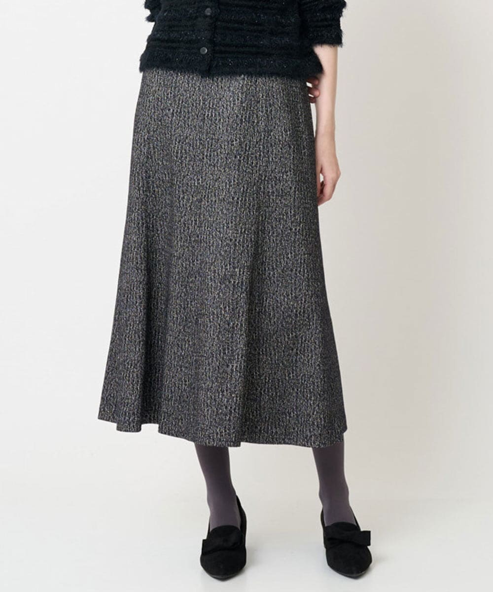 PJHCD09420 CHRISTIAN AUJARD Lサイズ(クリスチャン・オジャール Lサイズ) 【大きいサイズ/セットアップ対応】ラメジャージースカート ブラック