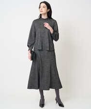 PJHCD09420 CHRISTIAN AUJARD Lサイズ(クリスチャン・オジャール Lサイズ) 【大きいサイズ/セットアップ対応】ラメジャージースカート ブラック