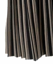 PJHES37470 CHRISTIAN AUJARD Lサイズ(クリスチャン・オジャール Lサイズ) デザインプリーツニットスカート ブラック×ベージュ