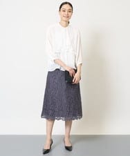 PJHGA40620 CHRISTIAN AUJARD Lサイズ(クリスチャン・オジャール Lサイズ) 【セットアップ対応】フラワーリバーレーススカート ダークグレー×パープル