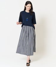 PJHGA62430 CHRISTIAN AUJARD Lサイズ(クリスチャン・オジャール Lサイズ) [セットアップ対応]シャンブレーチェックスカート ネイビー系