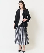 PJHGA62430 CHRISTIAN AUJARD Lサイズ(クリスチャン・オジャール Lサイズ) [セットアップ対応]シャンブレーチェックスカート ネイビー系