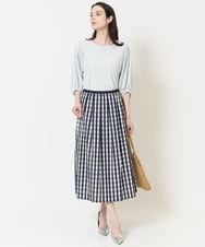 PJHGA62430 CHRISTIAN AUJARD Lサイズ(クリスチャン・オジャール Lサイズ) [セットアップ対応]シャンブレーチェックスカート ネイビー系