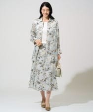 PJHGE02490 CHRISTIAN AUJARD Lサイズ(クリスチャン・オジャール Lサイズ) 【大きいサイズ】［セットアップ対応］フラワープリントシアースカート グリーン系