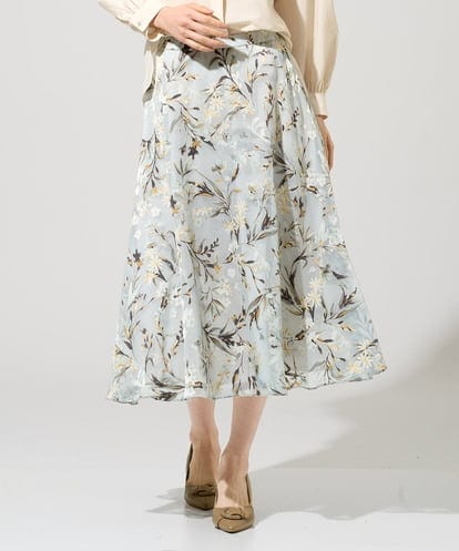 PJHGE02490 CHRISTIAN AUJARD Lサイズ 【大きいサイズ】［セットアップ対応］フラワープリントシアースカート