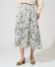 PJHGE02490 CHRISTIAN AUJARD Lサイズ(クリスチャン・オジャール Lサイズ) 【大きいサイズ】［セットアップ対応］フラワープリントシアースカート グリーン系