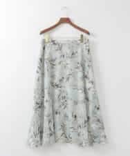 PJHGE02490 CHRISTIAN AUJARD Lサイズ(クリスチャン・オジャール Lサイズ) 【大きいサイズ】［セットアップ対応］フラワープリントシアースカート グリーン系