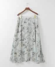 PJHGE02490 CHRISTIAN AUJARD Lサイズ(クリスチャン・オジャール Lサイズ) 【大きいサイズ】［セットアップ対応］フラワープリントシアースカート グリーン系