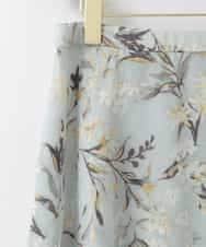 PJHGE02490 CHRISTIAN AUJARD Lサイズ(クリスチャン・オジャール Lサイズ) 【大きいサイズ】［セットアップ対応］フラワープリントシアースカート グリーン系