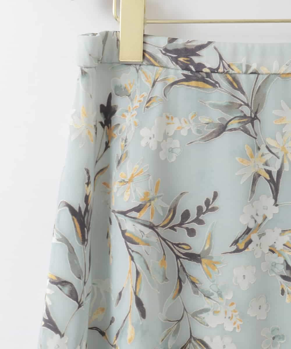 PJHGE02490 CHRISTIAN AUJARD Lサイズ(クリスチャン・オジャール Lサイズ) 【大きいサイズ】［セットアップ対応］フラワープリントシアースカート グリーン系