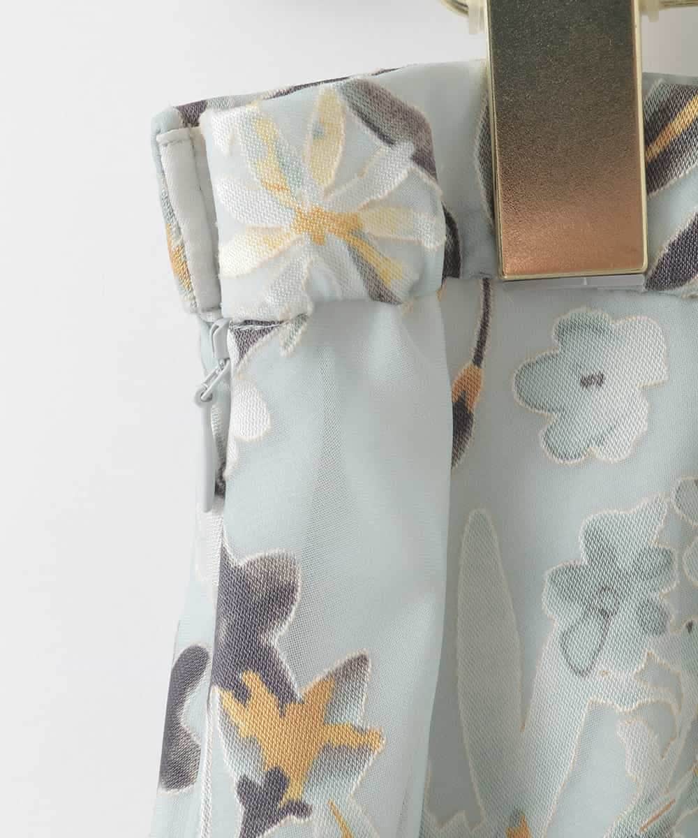 PJHGE02490 CHRISTIAN AUJARD Lサイズ(クリスチャン・オジャール Lサイズ) 【大きいサイズ】［セットアップ対応］フラワープリントシアースカート グリーン系