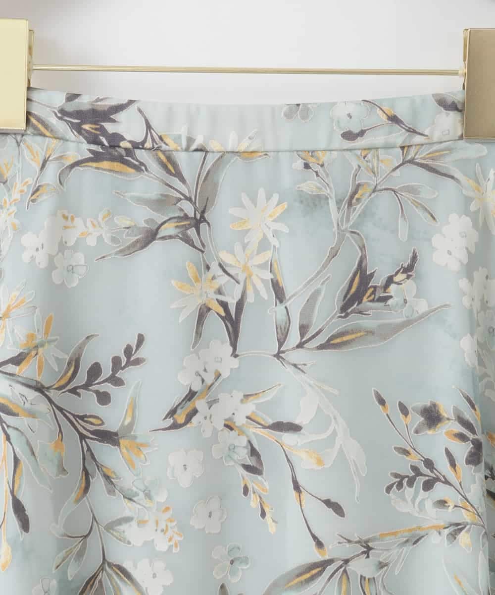 PJHGE02490 CHRISTIAN AUJARD Lサイズ(クリスチャン・オジャール Lサイズ) 【大きいサイズ】［セットアップ対応］フラワープリントシアースカート グリーン系