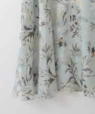 PJHGE02490 CHRISTIAN AUJARD Lサイズ(クリスチャン・オジャール Lサイズ) 【大きいサイズ】［セットアップ対応］フラワープリントシアースカート グリーン系