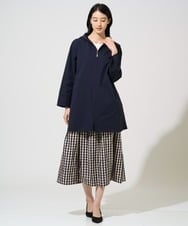 PJHGE09460 CHRISTIAN AUJARD Lサイズ(クリスチャン・オジャール Lサイズ) 【大きいサイズ】[セットアップ対応]シャンブレーチェックスカート オレンジ×ネイビー系