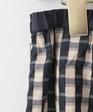 PJHGE09460 CHRISTIAN AUJARD Lサイズ(クリスチャン・オジャール Lサイズ) 【大きいサイズ】[セットアップ対応]シャンブレーチェックスカート オレンジ×ネイビー系