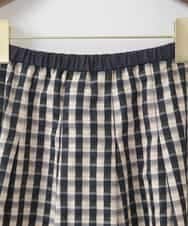 PJHGE09460 CHRISTIAN AUJARD Lサイズ(クリスチャン・オジャール Lサイズ) 【大きいサイズ】[セットアップ対応]シャンブレーチェックスカート オレンジ×ネイビー系