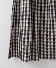 PJHGE09460 CHRISTIAN AUJARD Lサイズ(クリスチャン・オジャール Lサイズ) 【大きいサイズ】[セットアップ対応]シャンブレーチェックスカート オレンジ×ネイビー系