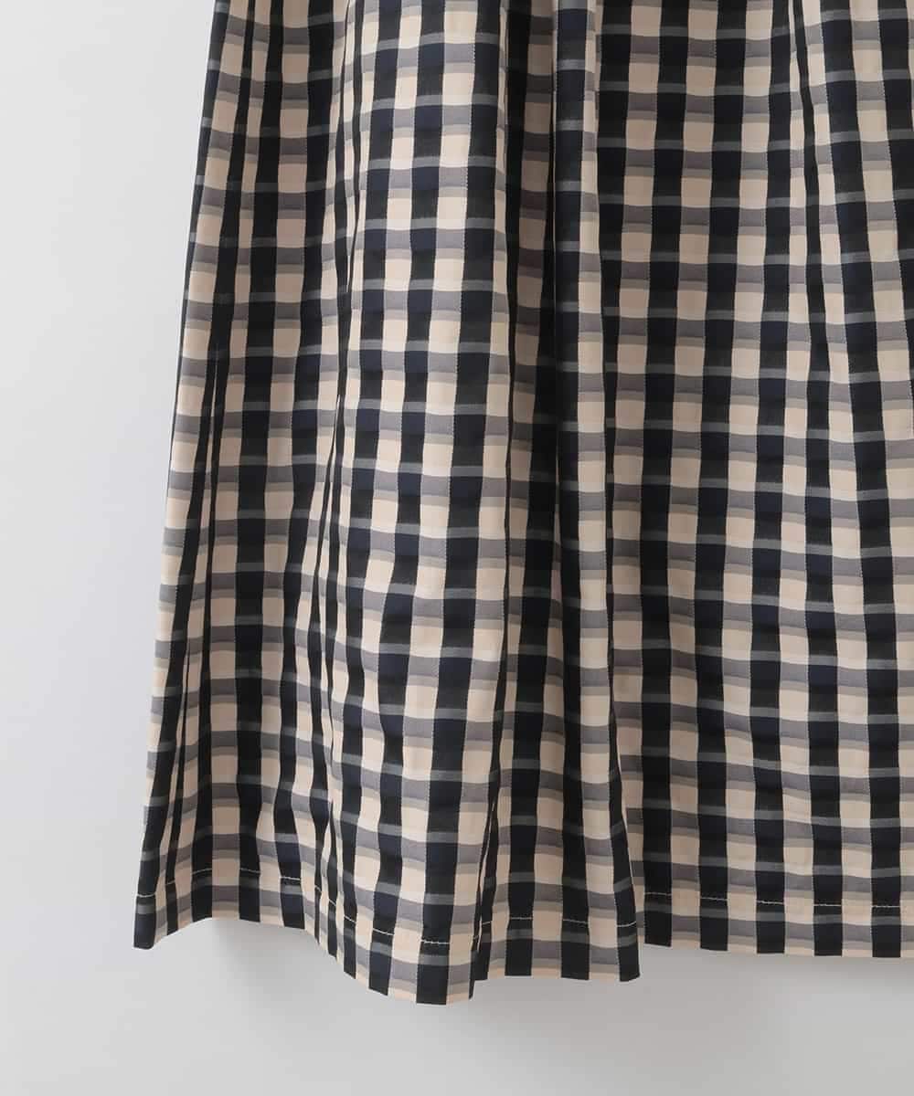 PJHGE09460 CHRISTIAN AUJARD Lサイズ(クリスチャン・オジャール Lサイズ) 【大きいサイズ】[セットアップ対応]シャンブレーチェックスカート オレンジ×ネイビー系