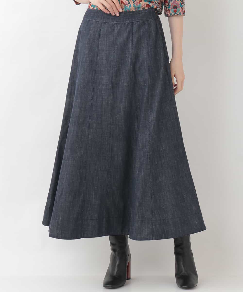 デニムフレアスカート ミモレ丈スカート Christian Aujard Lサイズ クリスチャン オジャール Lサイズ イトキンオンラインストア