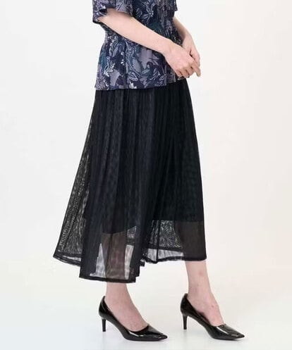 PJHJB16520 CHRISTIAN AUJARD Lサイズ 【大きいサイズ/セットアップ対応】プリーツチュールスカート