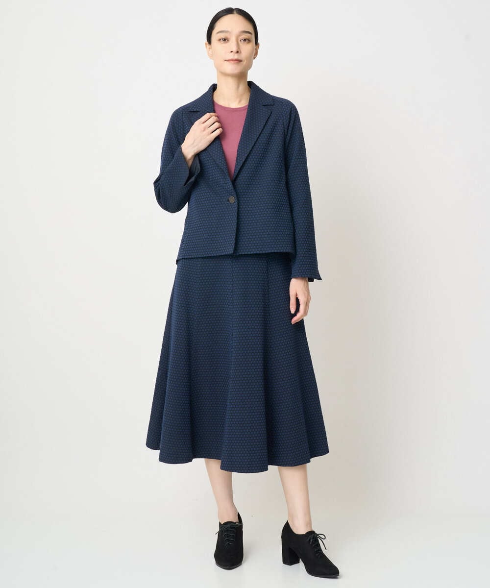 PJJAD01730 CHRISTIAN AUJARD Lサイズ(クリスチャン・オジャール Lサイズ) 【大きいサイズ/セットアップ対応】オリジナルジャガードジャケット ネイビー