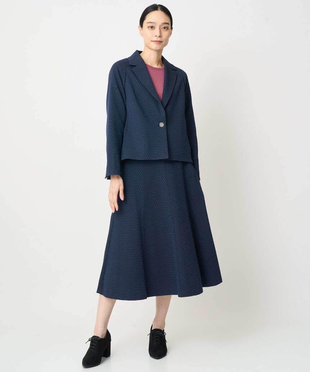 PJJAD01730 CHRISTIAN AUJARD Lサイズ(クリスチャン・オジャール Lサイズ) 【大きいサイズ/セットアップ対応】オリジナルジャガードジャケット ネイビー