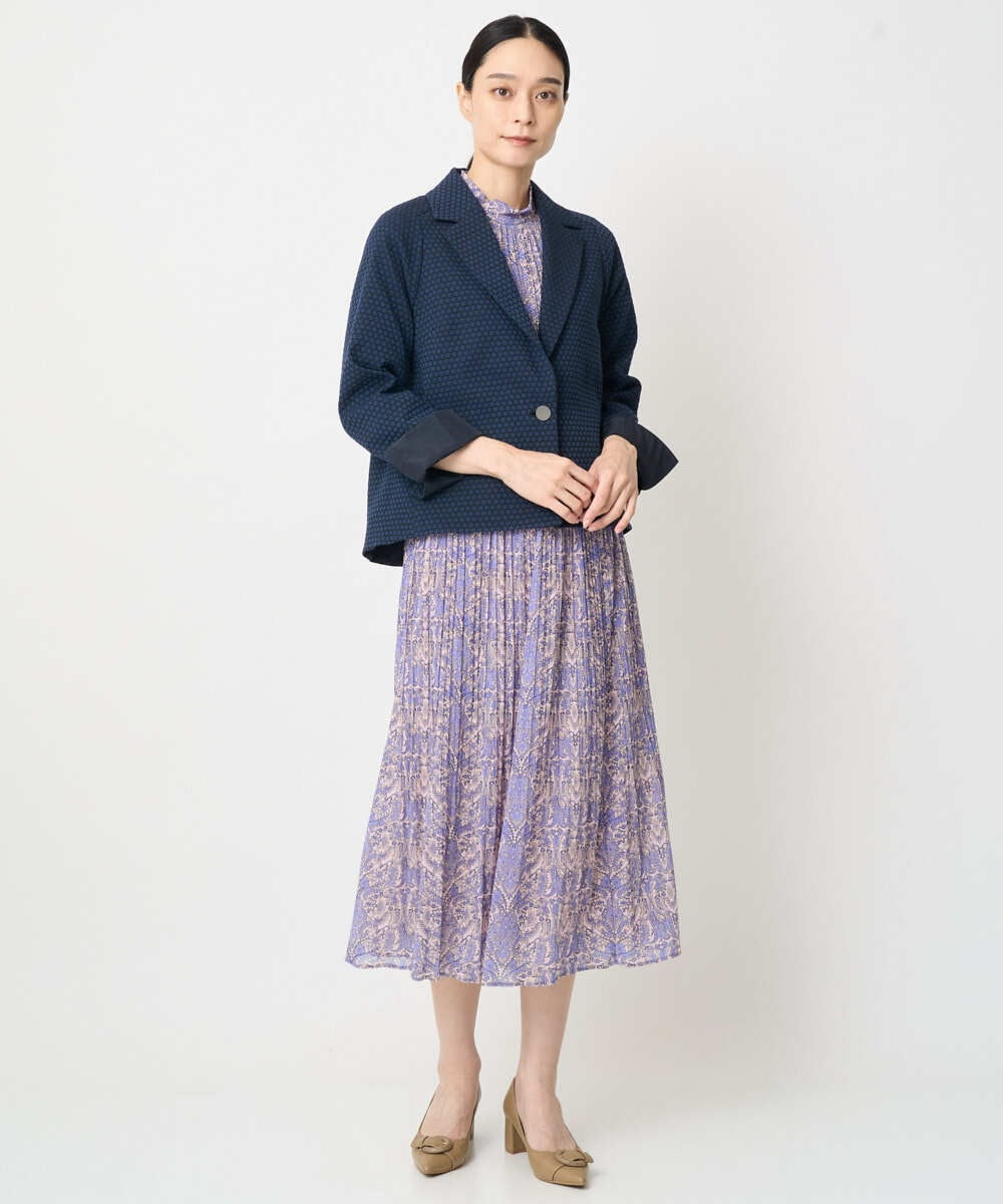 PJJAD01730 CHRISTIAN AUJARD Lサイズ(クリスチャン・オジャール Lサイズ) 【大きいサイズ/セットアップ対応】オリジナルジャガードジャケット ネイビー