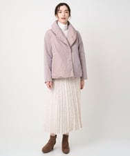 PJJAD20580 CHRISTIAN AUJARD Lサイズ(クリスチャン・オジャール Lサイズ) 【大きいサイズ/軽量･暖かい】中綿入りショートアウター ピンク