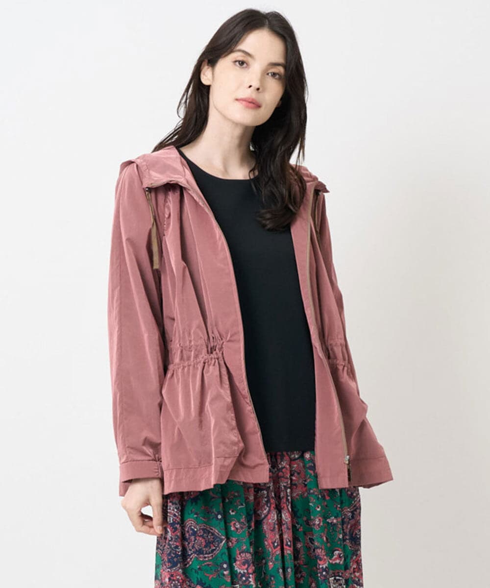 PJJAE10620 CHRISTIAN AUJARD Lサイズ(クリスチャン・オジャール Lサイズ) 【大きいサイズ】シャンブレージップアップブルゾン ピンク