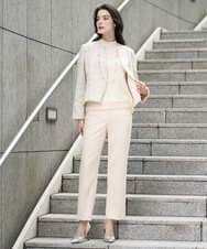 PJJEE01720 CHRISTIAN AUJARD Lサイズ(クリスチャン・オジャール Lサイズ) 【大きいサイズ】シャイニーツィードジャケット ベージュ