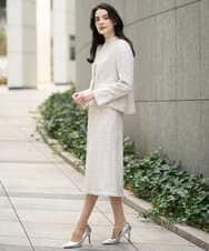 PJJEE01720 CHRISTIAN AUJARD Lサイズ(クリスチャン・オジャール Lサイズ) 【大きいサイズ】シャイニーツィードジャケット ベージュ