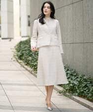 PJJEE01720 CHRISTIAN AUJARD Lサイズ(クリスチャン・オジャール Lサイズ) 【大きいサイズ】シャイニーツィードジャケット ベージュ