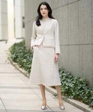 PJJEE01720 CHRISTIAN AUJARD Lサイズ(クリスチャン・オジャール Lサイズ) 【大きいサイズ】シャイニーツィードジャケット ベージュ