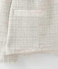 PJJEE01720 CHRISTIAN AUJARD Lサイズ(クリスチャン・オジャール Lサイズ) 【大きいサイズ】シャイニーツィードジャケット ベージュ