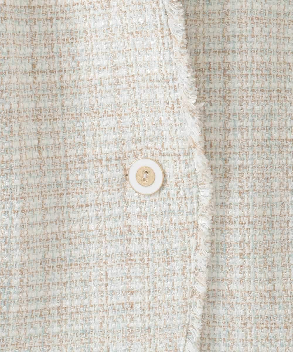 PJJEE01720 CHRISTIAN AUJARD Lサイズ(クリスチャン・オジャール Lサイズ) 【大きいサイズ】シャイニーツィードジャケット ベージュ