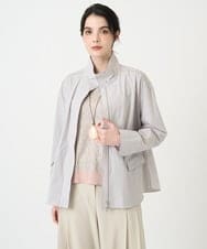 PJJEE16520 CHRISTIAN AUJARD Lサイズ(クリスチャン・オジャール Lサイズ) 【大きいサイズ/シワになりにくい】タフタジップジャケット ライトグレー