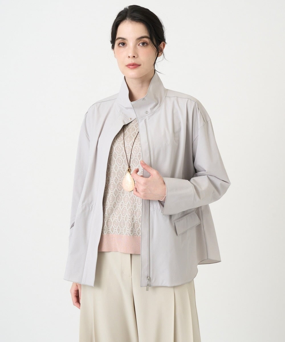 PJJEE16520 CHRISTIAN AUJARD Lサイズ(クリスチャン・オジャール Lサイズ) 【大きいサイズ/シワになりにくい】タフタジップジャケット ライトグレー