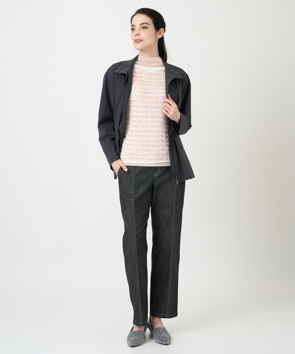 PJJEE16520 CHRISTIAN AUJARD Lサイズ(クリスチャン・オジャール Lサイズ) 【大きいサイズ/シワになりにくい】タフタジップジャケット ダークグレー