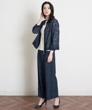 PJJES82520 CHRISTIAN AUJARD Lサイズ(クリスチャン・オジャール Lサイズ) オパールペイズリープリントブルゾン ネイビー