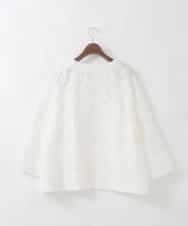 PJJGD20620 CHRISTIAN AUJARD Lサイズ(クリスチャン・オジャール Lサイズ) 【大きいサイズ】フラワーカットジャカードジャケット ホワイト