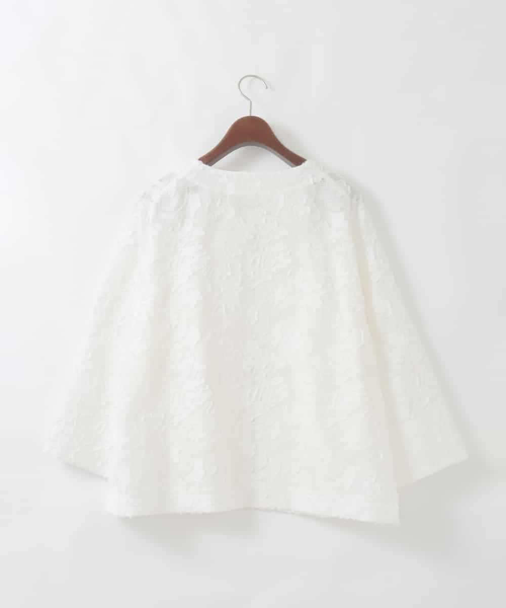 PJJGD20620 CHRISTIAN AUJARD Lサイズ(クリスチャン・オジャール Lサイズ) 【大きいサイズ】フラワーカットジャカードジャケット ホワイト