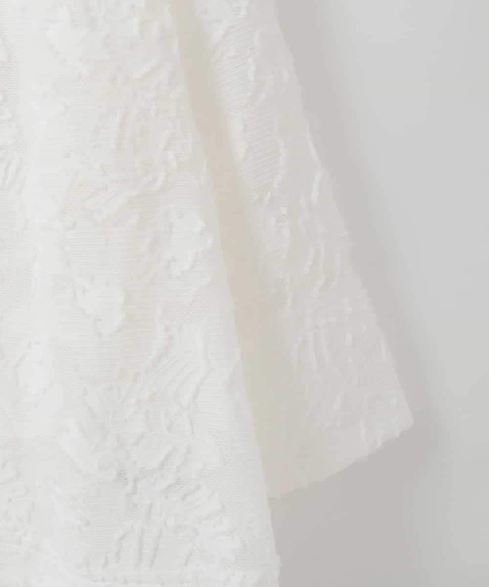 PJJGD20620 CHRISTIAN AUJARD Lサイズ(クリスチャン・オジャール Lサイズ) 【大きいサイズ】フラワーカットジャカードジャケット ホワイト