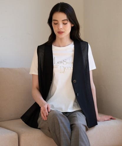PJJGD60460 CHRISTIAN AUJARD Lサイズ 【大きいサイズ】リネンライクカラミ ジレ