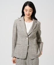 PJJGE01620 CHRISTIAN AUJARD Lサイズ(クリスチャン・オジャール Lサイズ) 【大きいサイズ】[セットアップ対応]ラスティックツイードジャケット ブラウン