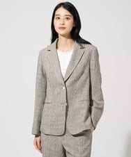 PJJGE01620 CHRISTIAN AUJARD Lサイズ(クリスチャン・オジャール Lサイズ) 【大きいサイズ】[セットアップ対応]ラスティックツイードジャケット ブラウン