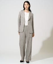 PJJGE01620 CHRISTIAN AUJARD Lサイズ(クリスチャン・オジャール Lサイズ) 【大きいサイズ】[セットアップ対応]ラスティックツイードジャケット ブラウン