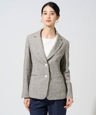 PJJGE01620 CHRISTIAN AUJARD Lサイズ(クリスチャン・オジャール Lサイズ) 【大きいサイズ】[セットアップ対応]ラスティックツイードジャケット ブラウン