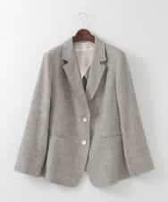 PJJGE01620 CHRISTIAN AUJARD Lサイズ(クリスチャン・オジャール Lサイズ) 【大きいサイズ】[セットアップ対応]ラスティックツイードジャケット ブラウン